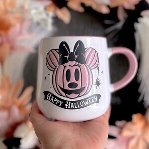 ✨NEW🖤Minnie Mouse Pink Halloween Jack o Lantern Pumpkin Mug🎀